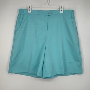 Coral Bay Golf Womens Sz 18W Bermuda Shorts Aqua Blue Polyester Spandex Pockets